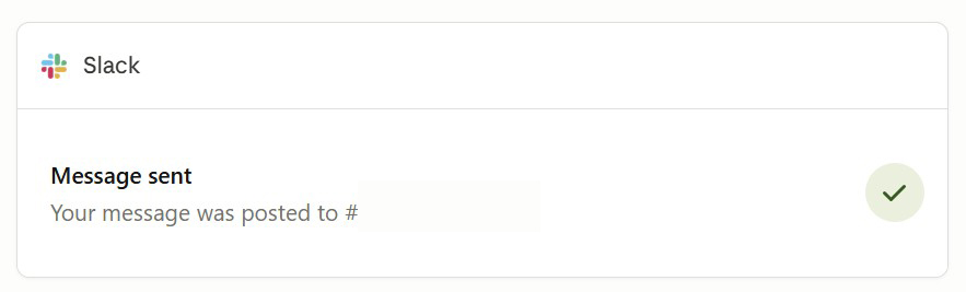 Slack confirmation showing the Summary message was successfully posted to the client's channel via the Slack integration.